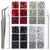 LPBeads hotfix rhinestones four-boxes set closeup for crafts and DIY nails