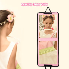 LPHUMEX hanging mirror on garment rack for quick costume and hair checks