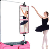 LPHUMEX portable pink full-length mirror for easy on-the-go touch-ups before performances