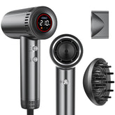 lpstea hair dryer with magnetic attachments front view shows precise styling on the go