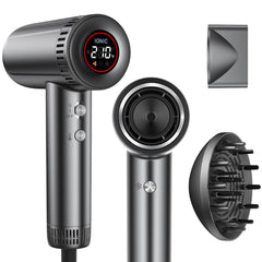 lpstea hair dryer with magnetic attachments front view shows precise styling on the go