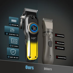 LQT Hair Clippers 1500mAh battery for long cordless sessions.