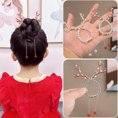 LRKNNO elk hair clip rhinestone design elevates holiday hairstyles.