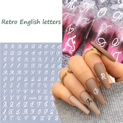 LRKNNO nail art stickers applied on natural nails for DIY decoration