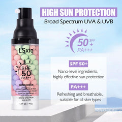 LSxia 3 In 1 Primer SPF 50 badge signals daily UVA UVB protection