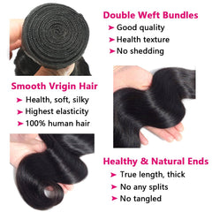 LUCASHA 22-inch body wave bundles with closure deliver full-length waves and shine.