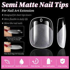 LuckForever XS square nail tips clear for easy at-home application.