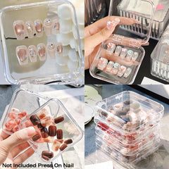 LUCKJUJU compact 2-75-inch nail box fits in a bag for on-the-go nails.