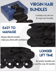Lucklady raw bundles close-up texture highlights softness, luster, healthy-looking ends