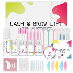 LUCKY CAT upgraded eyelash lift kit packaging highlights all-in-one at-home salon tools.