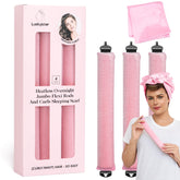 Luckybear heatless curls overnight rods jumbo set in pink for damage-free wake-up curls