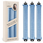 Luckybear overnight heatless curler blue rod set—soft velvet satin for gentle overnight styling.