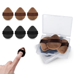 LuckyOpt mini powder puffs in travel case for on-the-go touch-ups
