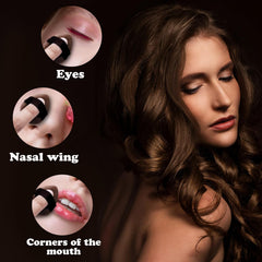 LuckyOpt powder puff applying makeup to cheeks for natural finish