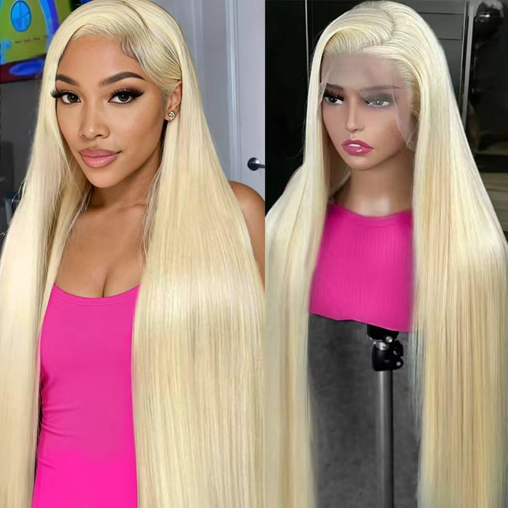 LUCLUEME 613 lace-front wig close-up natural hairline for seamless look