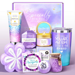 LUCOTIYA 9pcs lavender care-package box, elegant gift presentation for birthdays and pampering moments.