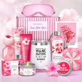 LUCOTIYA gifts-women-basket-box image shows a complete spa set for gifting and at-home pampering.