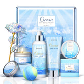 LUCOTIYA ocean-scented spa gift set packaging highlights durable, reusable presentation for gifting.