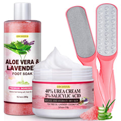 LUCOTIYA Pedicure Kit Foot Soak image showing soothing foot care and hydration