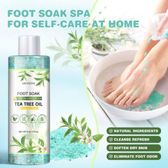 LUCOTIYA Tea Tree Orange Foot Soak Set scrub exfoliates gently for smoother skin.