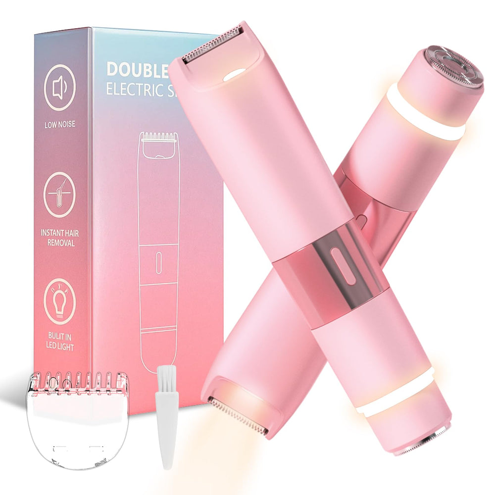 LUDAHOCY Bikini Trimmer 2-in-1 heads for precise bikini and leg grooming.