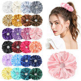 LUDILO hair scrunchies 24-colors pack for daily outfits and style options.