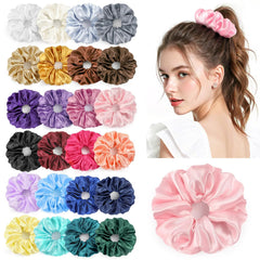 LUDILO hair scrunchies 24-colors pack for daily outfits and style options.