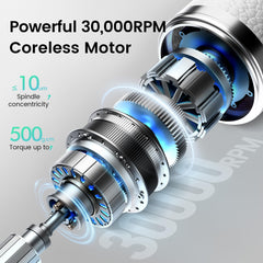LUGX nail drill coreless motor for efficient performance at speed.