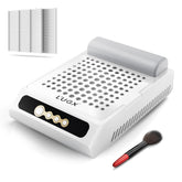 L'UGX nail dust collector front view shows cordless setup for mobile nail art sessions.