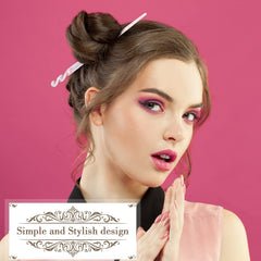 Luinabio acetate hair sticks with leopard print add bold style while holding hair.