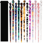 Luinabio acetate hair sticks in tortoise shell secure a chic bun with gentle hold.