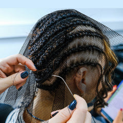 Luinabio large C-shaped needles for smooth wig construction.