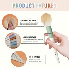 LULUCOLORS Colorful Series eye brushes close-up highlights precise control for definition.