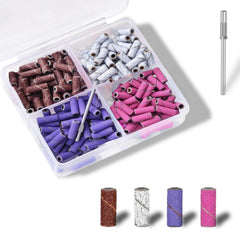 Lumcrissy 200Pcs mini nail drill bits set in a clear storage box for precise gel removal.