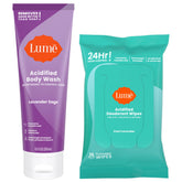 Lume Acidified Body Wash Lavender Sage bottle for long-lasting odor control