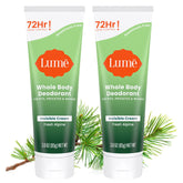 Lume Fresh Alpine invisible cream tube pour for all-day odor control.