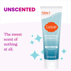 Lume invisible cream texture being applied for easy all-over use.