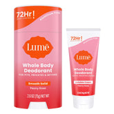 Lume Peony Rose solid stick glide for all-day odor control.