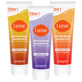 Lume toasted coconut invisible cream tube for all-day odor control.