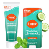Lume cream-tube minted cucumber for all-day odor control.