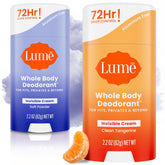 Lume invisible cream stick with soft powder texture for all-day odor control.