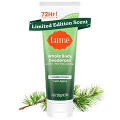 Lume Whole Body Deodorant invisible cream tube front view for all-over odor control