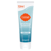 Lume Whole Body Deodorant Invisible Cream Tube close-up highlighting unscented, all-day odor control.