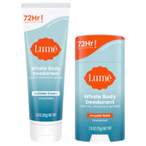 Lume invisible cream tube offering all-day odor protection.