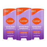 Lume lavender-sage smooth solid deodorant pack of 3 showing all-day odor control