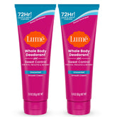 Lume unscented deodorant tube shown for smooth application and long-lasting odor control.