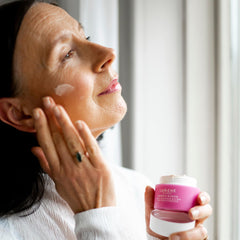 Lumene Nordic Bloom texture swatch shows fast-absorbing, non-greasy feel