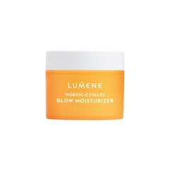 Lumene Nordic-C Valo Glow bottle demonstrates hydrating radiance for dry skin