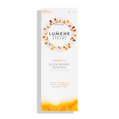 Texture swirl of Lumene Valo Glow Boost serum suggests smooth, hydrated skin