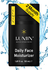 Lumin Daily Face Moisturizer bottle in hand for lightweight daily hydration